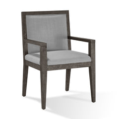 Modesto Wood Frame Upholstered Arm Chair in Koala Linen and French Roast (Set of 2) - Ornate Home