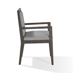 Modesto Wood Frame Upholstered Arm Chair in Koala Linen and French Roast (Set of 2) - Ornate Home