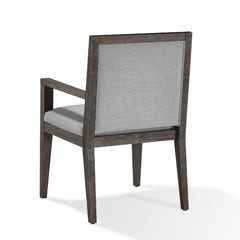 Modesto Wood Frame Upholstered Arm Chair in Koala Linen and French Roast (Set of 2) - Ornate Home