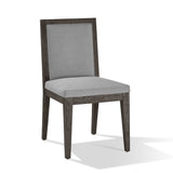 Modesto Wood Frame Upholstered Side Chair in Koala Linen and French Roast (Set of 2) - Ornate Home