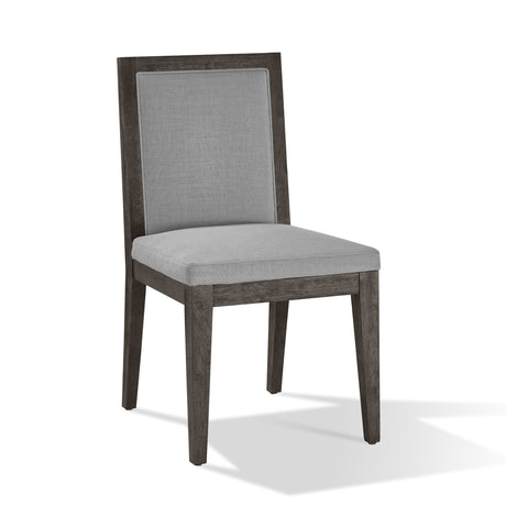 Modesto Wood Frame Upholstered Side Chair in Koala Linen and French Roast (Set of 2) - Ornate Home