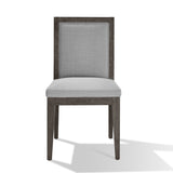 Modesto Wood Frame Upholstered Side Chair in Koala Linen and French Roast (Set of 2) - Ornate Home