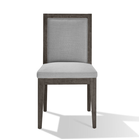 Modesto Wood Frame Upholstered Side Chair in Koala Linen and French Roast (Set of 2) - Ornate Home