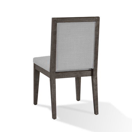 Modesto Wood Frame Upholstered Side Chair in Koala Linen and French Roast (Set of 2) - Ornate Home