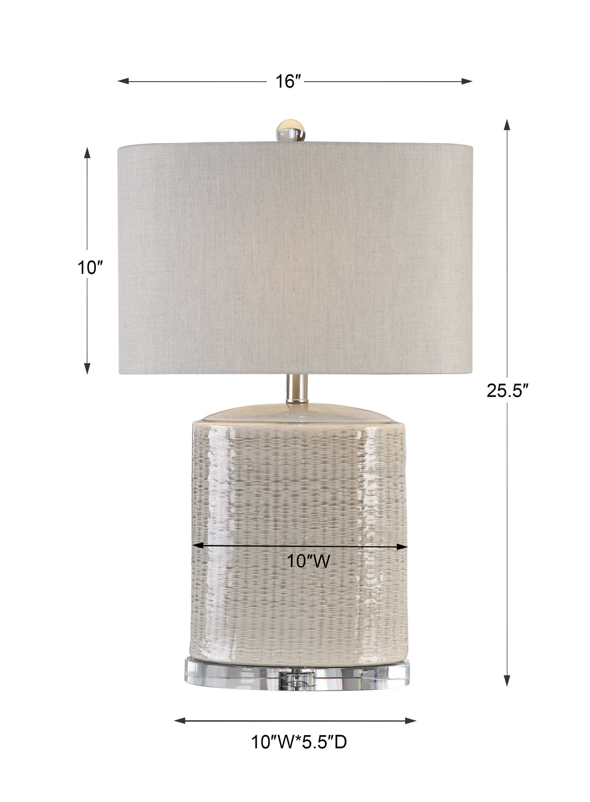 Modica Taupe Ceramic Lamp - Ornate Home