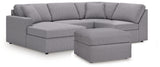 Modmax Granite 4-Piece Sectional and Oversized Accent Ottoman (Online Special Price) - Ornate Home
