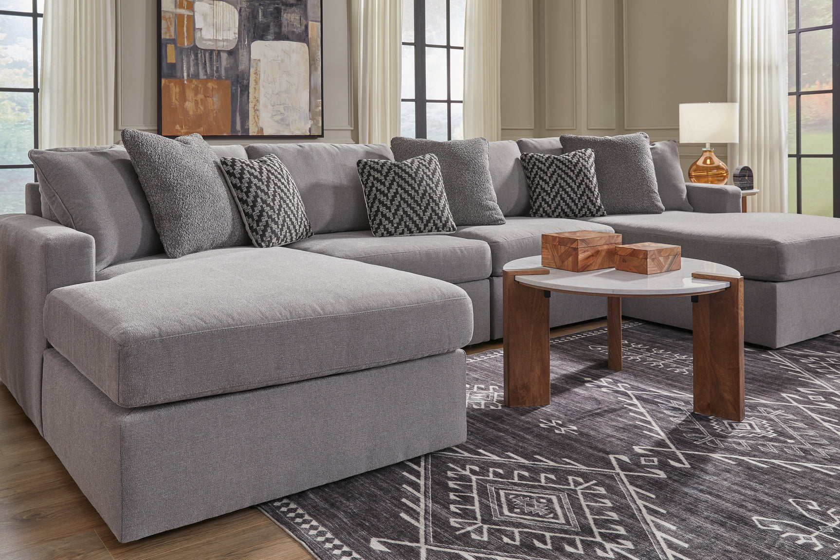 Modmax Granite 4-Piece U Shape Sectional with Double Chaise (Online Special Price) - Ornate Home