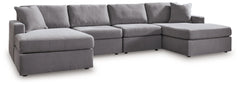 Modmax Granite 4-Piece U Shape Sectional with Double Chaise - Ornate Home