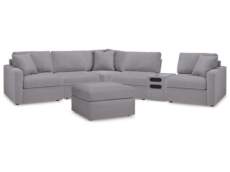 Modmax Granite 6-Piece Sectional and Oversized Accent Ottoman - Ornate Home