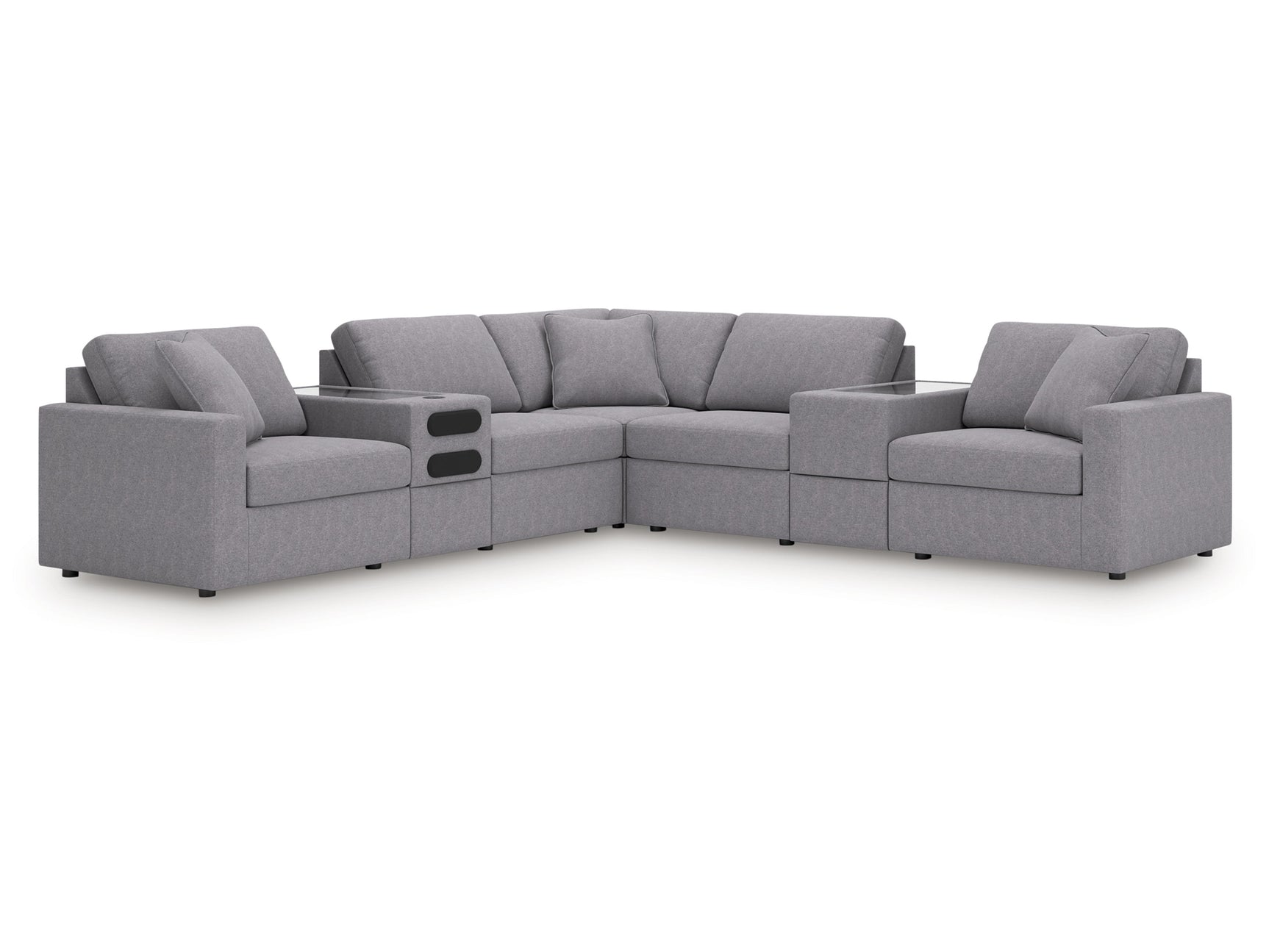 Modmax Granite 7-Piece Balanced Sectional with Audio and Storage Consoles - Ornate Home