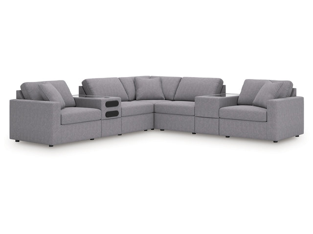 Modmax Granite 7-Piece Balanced Sectional with Audio and Storage Consoles - Ornate Home