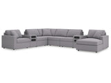 Modmax Granite 8-Piece Sectional w/Audio System & Chaise (Online Special Price) - Ornate Home