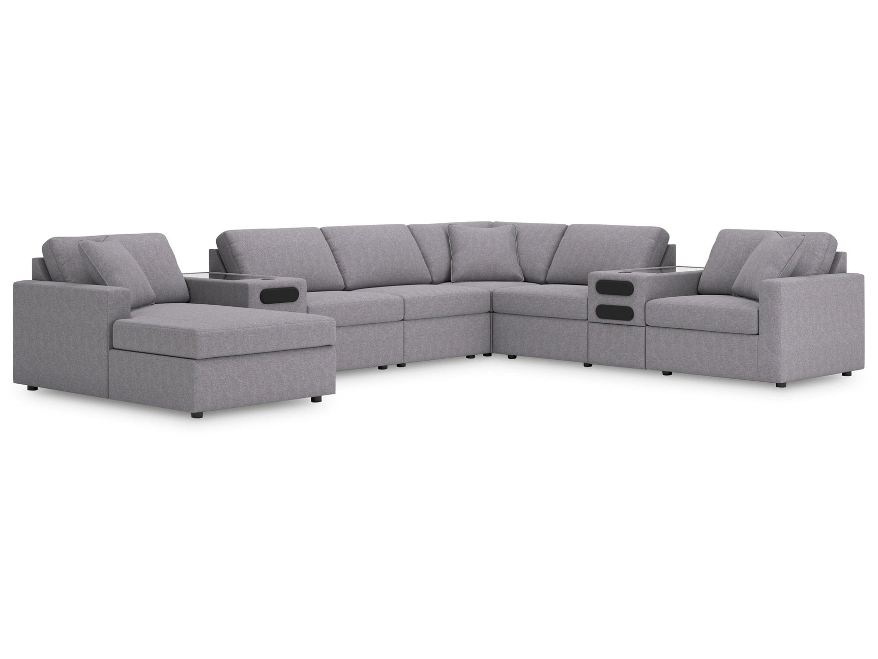 Modmax Granite 8-Piece Sectional w/Audio System & Chaise (Online Special Price) - Ornate Home