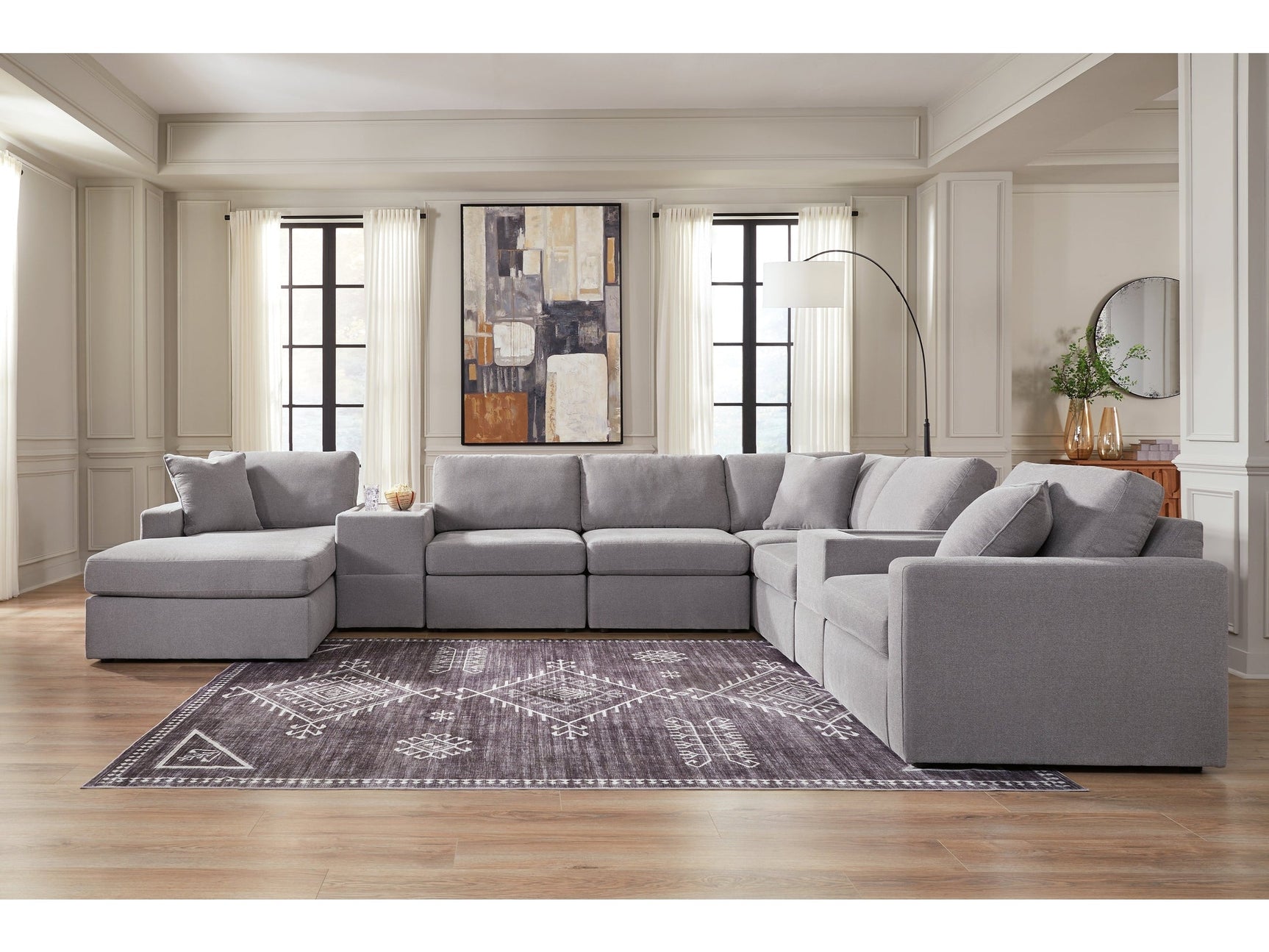 Modmax Granite 8-Piece Sectional with Chaise and Storage Consoles (Online Special Price) - Ornate Home