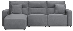 Modmax II Salt and Pepper 3-Piece Reclining Sofa Left-Facing Chaise - Ornate Home