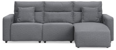 Modmax II Salt and Pepper 3-Piece Reclining Sofa Right-Facing Chaise - Ornate Home