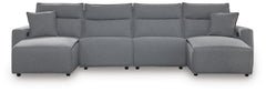 Modmax II Salt and Pepper 4-Piece Reclining Sectional with Double Chaise - Ornate Home