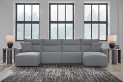 Modmax II Salt and Pepper 4-Piece Reclining Sectional with Double Chaise - Ornate Home