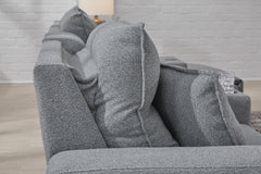 Modmax II Salt and Pepper 6-Piece Reclining Sectional with Chaise and Audio Console - Ornate Home