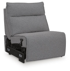 Modmax II Salt and Pepper 7-Piece Power Reclining Sectional with Audio Consoles - Ornate Home