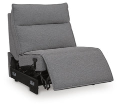 Modmax II Salt and Pepper 7-Piece Power Reclining Sectional with Audio Consoles - Ornate Home