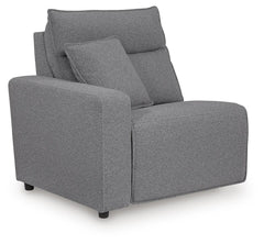 Modmax II Salt and Pepper 7-Piece Power Reclining Sectional with Audio Consoles - Ornate Home
