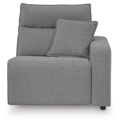 Modmax II Salt and Pepper 7-Piece Power Reclining Sectional with Audio Consoles - Ornate Home