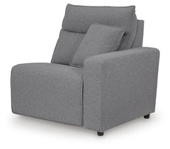 Modmax II Salt and Pepper 7-Piece Power Reclining Sectional with Audio Consoles - Ornate Home