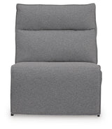 Modmax II Salt and Pepper 7-Piece Power Reclining Sectional with Audio Consoles - Ornate Home