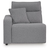 Modmax II Salt and Pepper 7-Piece Power Reclining Sectional with Audio Consoles - Ornate Home