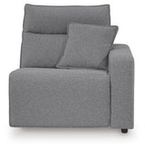 Modmax II Salt and Pepper 7-Piece Power Reclining Sectional with Audio Consoles - Ornate Home
