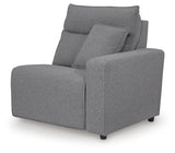 Modmax II Salt and Pepper 7-Piece Power Reclining Sectional with Audio Consoles - Ornate Home