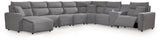 Modmax II Salt and Pepper 8-Piece Power Reclining Sectional with Console (Online Special Price) - Ornate Home