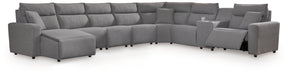 Modmax II Salt and Pepper 8-Piece Power Reclining Sectional with Console (Online Special Price) - Ornate Home