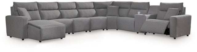 Modmax II Salt and Pepper 8-Piece Power Reclining Sectional with Console (Online Special Price) - Ornate Home