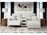 Modmax II Stone 3-Piece Power Reclining Sectional w/ Chaise and Audio Console - Ornate Home