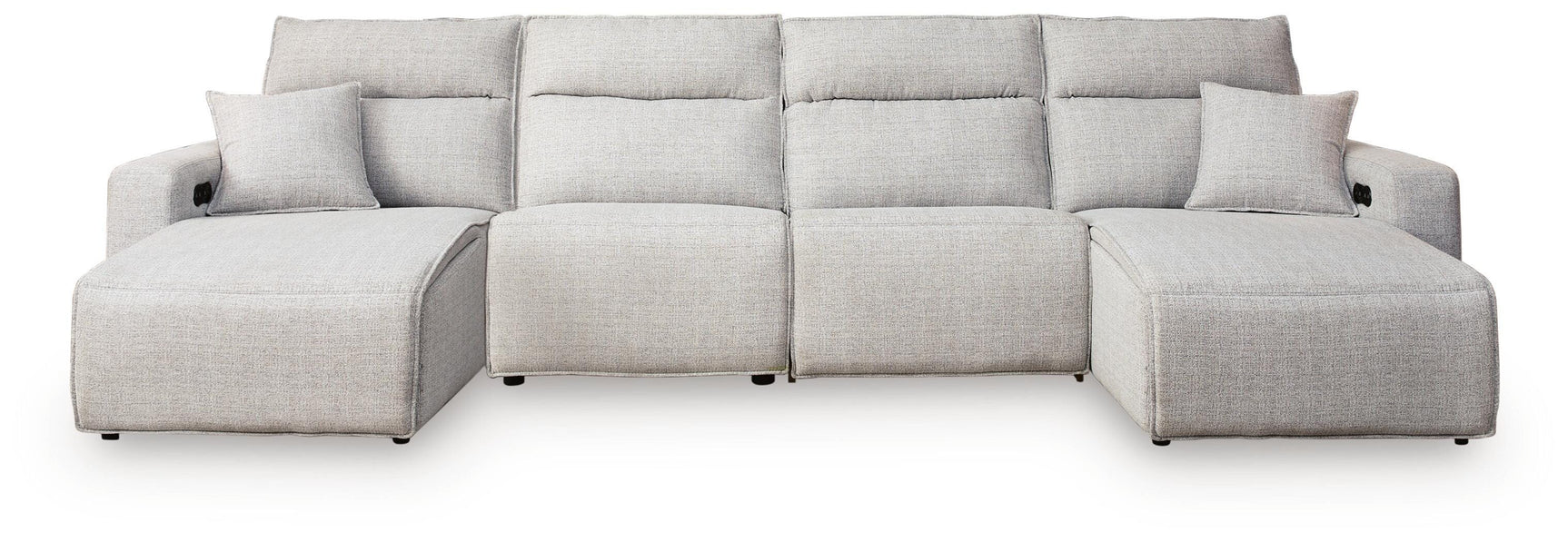 Modmax II Stone 4-Piece Reclining Sectional with Double Chaise