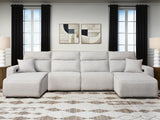 Modmax II Stone 4-Piece Reclining Sectional with Double Chaise