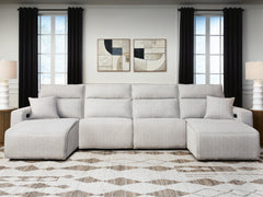 Modmax II Stone 4-Piece Reclining Sectional with Double Chaise - Ornate Home