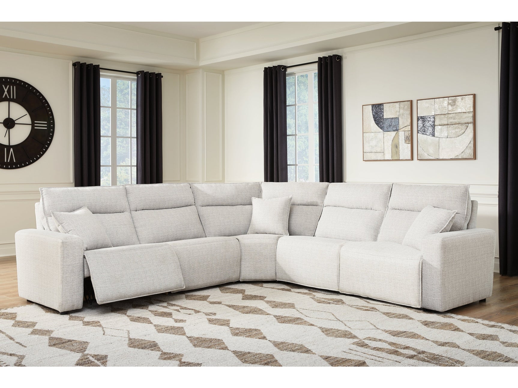 Modmax II Stone 5-Piece Power Reclining Sectional (Online Special Price) - Ornate Home