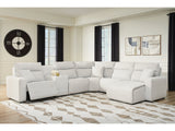 Modmax II Stone 6-Piece Power Reclining Sectional with Chaise and Console - Ornate Home