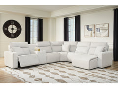 Modmax II Stone 6-Piece Power Reclining Sectional with Chaise and Console - Ornate Home