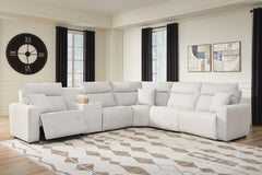 Modmax II Stone 6-Piece Power Reclining Sectional with Console - Ornate Home