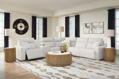 Modmax II Stone 6-Piece Power Reclining Sectional with Console - Ornate Home
