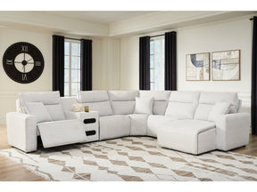 Modmax II Stone 6-Piece Reclining Sectional w/ Chaise and Audio Console (Online Special Price) - Ornate Home