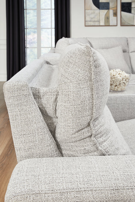 Modmax II Stone 6-Piece Reclining Sectional w/ Chaise and Audio Console - Ornate Home