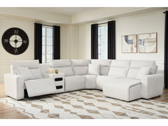 Modmax II Stone 6-Piece Reclining Sectional w/ Chaise and Audio Console - Ornate Home
