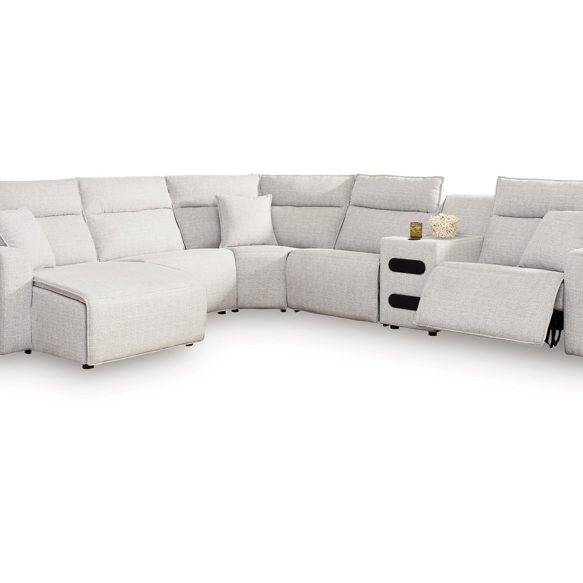 Ashley Furniture Modmax II Stone 6-Piece Reclining Sectional with ...