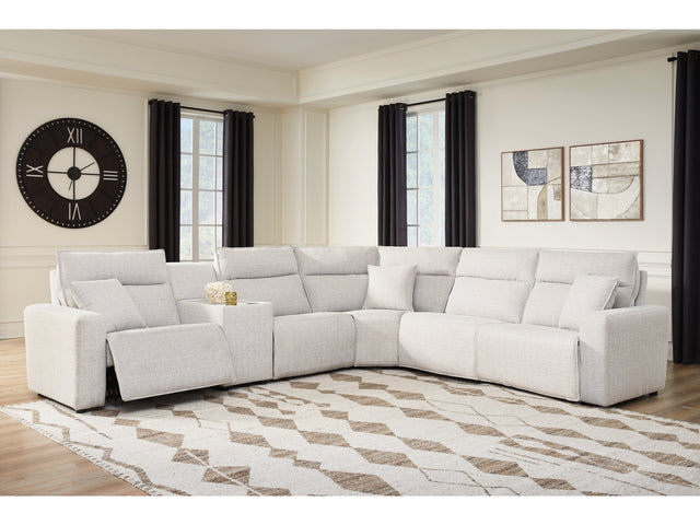 Modmax II Stone 6-Piece Reclining Sectional with Console (Online Special Price) - Ornate Home