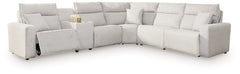 Modmax II Stone 6-Piece Reclining Sectional with Console - Ornate Home